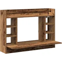 vidaXL Aan de muur bevestigd bureau Oud hout Bewerkt hout