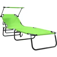 vidaXL Opvouwbare zonnebed Groen 190 x 57 x 81 cm oxford