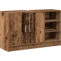 vidaXL Badkamerkast Oud Hout 90 x 29 x 55 cm Bewerkt hout