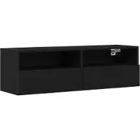 vidaXL TV Wandkast 100 x 30 x 30 cm Zwart Eiken Bewerkt hout