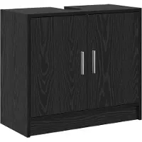 vidaXL Badkamerkast Zwart Eiken 63 x 29 x 55 cm Bewerkt hout