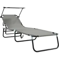 vidaXL Opvouwbare zonnebed Grijs 190 x 57 x 81 cm oxford