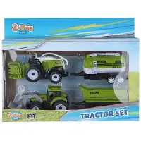 2 play Tractor en Combine met 2 Aanhangers, 24cm