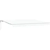 vidaXL Uitschuifbare luifel Wit 450 × 300 cm Stof en Aluminium
