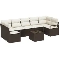 vidaXL Tuinbank Set 8 st 7-Aantal zitplaatsen Bruin en Crème