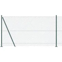 vidaXL gaashek met betonnen voetstuk 25 x 1,2 m PVC-Coated Staal Groen