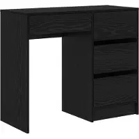 vidaXL Bureau Zwart Eiken Bewerkt hout 90 x 37.5 x 75 cm