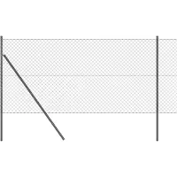 vidaXL gaashek met grondbevestiging 10 x 1 m PVC-Coated Staal Grijs