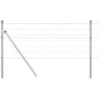 vidaXL Euro-hek met grondbevestiging 25 x 0,8 m Gegalvaniseerd staal