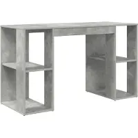 vidaXL Bureau Beton Grijs Bewerkt hout 130 x 50,5 x 75 cm