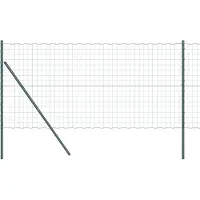 vidaXL Euro-hek met grondbevestiging 10 x 1,4 m PVC-Coated Staal Groen