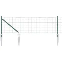 vidaXL Euro-hek met grondpennen 10 x 0,8 m PVC-Coated Staal Groen Mesh