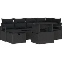 vidaXL Tuinbank Set 12 st poly rattan