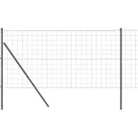 vidaXL Euro-hek met grondbevestiging 10 x 1,4 m PVC-Coated Staal Grijs