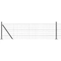 vidaXL Euro-hek met betonnen voetstuk 25 x 0,4 m PVC-Coated Staal Mesh