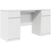 vidaXL Bureau Wit Bewerkt hout 140 x 49 x 76 cm