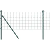 vidaXL Euro-hek met grondbevestiging 10 x 0,6 m PVC-Coated Staal Groen