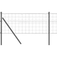 vidaXL Euro-hek met grondbevestiging 25 x 0,8 m PVC-Coated Staal Grijs