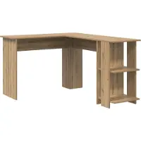 vidaXL Hoekbureau Artisan Eiken Bewerkt hout 140 x 113,5 x 75 cm