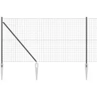 vidaXL Euro-hek met grondpennen 10 x 1 m PVC-Coated Staal Grijs Mesh