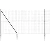 vidaXL Euro-hek met grondpennen 10 x 1,5 m PVC-Coated Staal Grijs Mesh