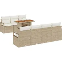 vidaXL Tuinbank Set 8 st 7-Aantal zitplaatsen Beige en Crème