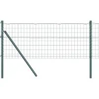 vidaXL Euro-hek met grondbevestiging 50 x 0,4 m PVC-Coated Staal Groen