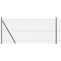 vidaXL gaashek met betonnen voetstuk 10 x 0,8 m PVC-Coated Staal Grijs
