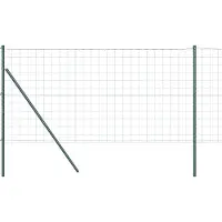 vidaXL Euro-hek met grondbevestiging 25 x 1 m PVC-Coated Staal Groen