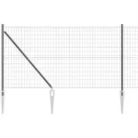 vidaXL Euro-hek met grondpennen 10 x 1,2 m PVC-Coated Staal Grijs Mesh