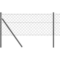 vidaXL Grondbevestiging voor kettinglinkafscheiding 25 x 0,8 m Grijs