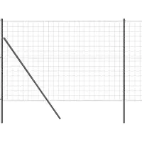 vidaXL Euro-hek met grondbevestiging 10 x 1,6 m PVC-Coated Staal Grijs