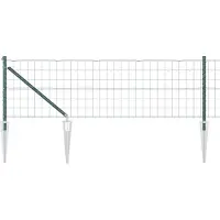 vidaXL Euro-hek met grondpennen 50 x 0,6 m PVC-Coated Staal Groen Mesh