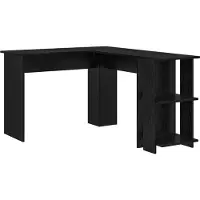 vidaXL Hoekbureau Zwart Eiken Bewerkt hout 140 x 113,5 x 75 cm