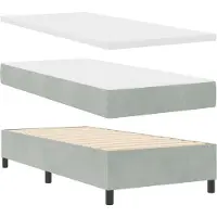 vidaXL Boxspringbed met hoofdeinde, lichtgrijs, 190 x 90 cm, fluweel