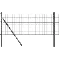 vidaXL Euro-hek met grondbevestiging 10 x 0,6 m PVC-Coated Staal Grijs
