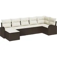 vidaXL Bankstel 7 st Bruin poly rattan