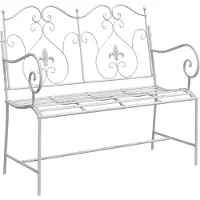 vidaXL Tuinbank 2 -Seater 104 x 54 x 93 cm Staal Antiek wit