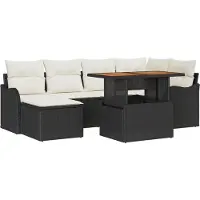 vidaXL Tuinbank Set 7 st Zwart en crème