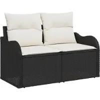 vidaXL Tuinbank Set 8 st Zwart Poly rattan