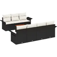 vidaXL Tuinbank Set 8 st 7-Aantal zitplaatsen Zwart en Crème