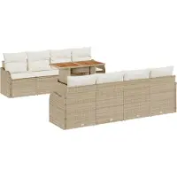 vidaXL Tuinbank Set 7 st beige en crèmekleurig