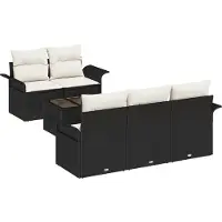 vidaXL Tuinbank Set 6 st 5-Aantal zitplaatsen Zwart en Crème