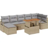 vidaXL Tuinbank Set 8 st Beige en Grijs