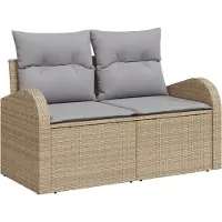 vidaXL Tuinbank Set 6 st 5-Aantal zitplaatsen Beige en Grijs