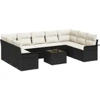 vidaXL Tuinbank Set 10 st Bruin poly rattan