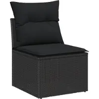 vidaXL Tuinbank Set 8 st 7-Aantal zitplaatsen Zwart poly rattan