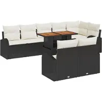 vidaXL Tuinset, 9-delig, zwart, polyrotan