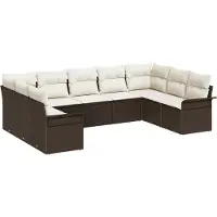 vidaXL Tuinbank Set 9 st Bruin poly rattan
