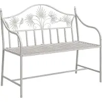 vidaXL Tuinbank Antiek wit 104 x 52,5 x 89 cm Staal